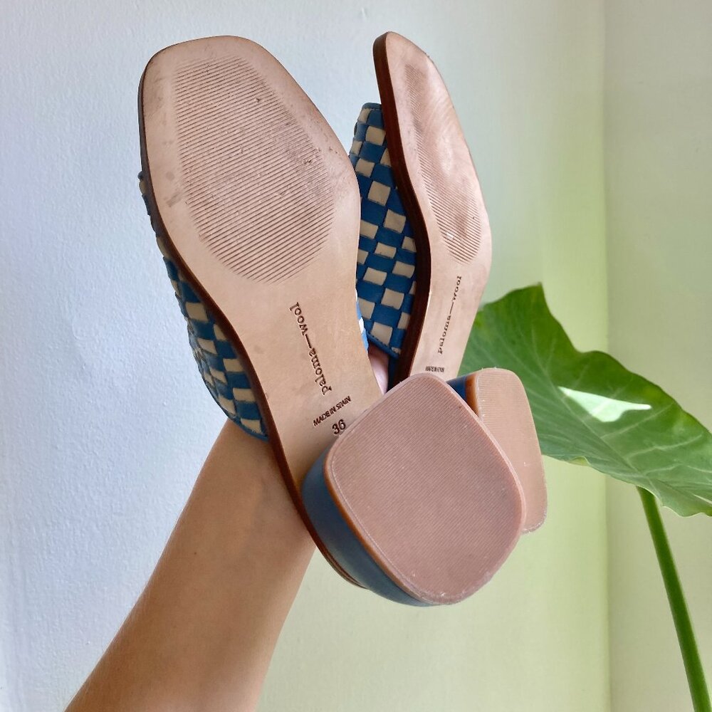 Paloma Wool chess sandal blue/white sz 36 - Picture 3 of 4